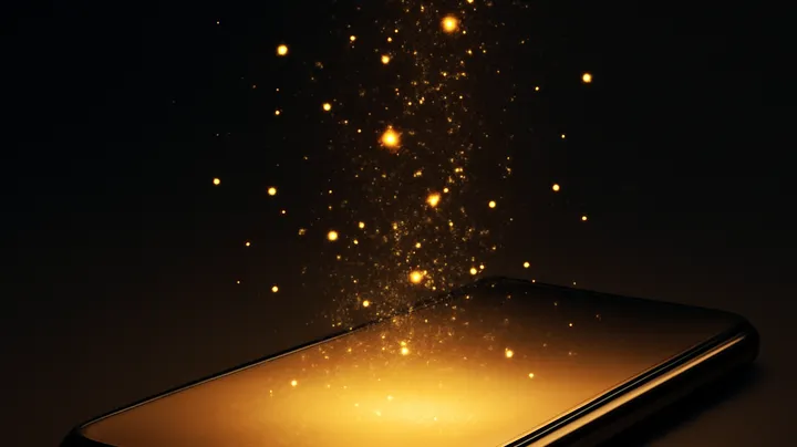 5999BDT  COM Modern phone with glowing screen